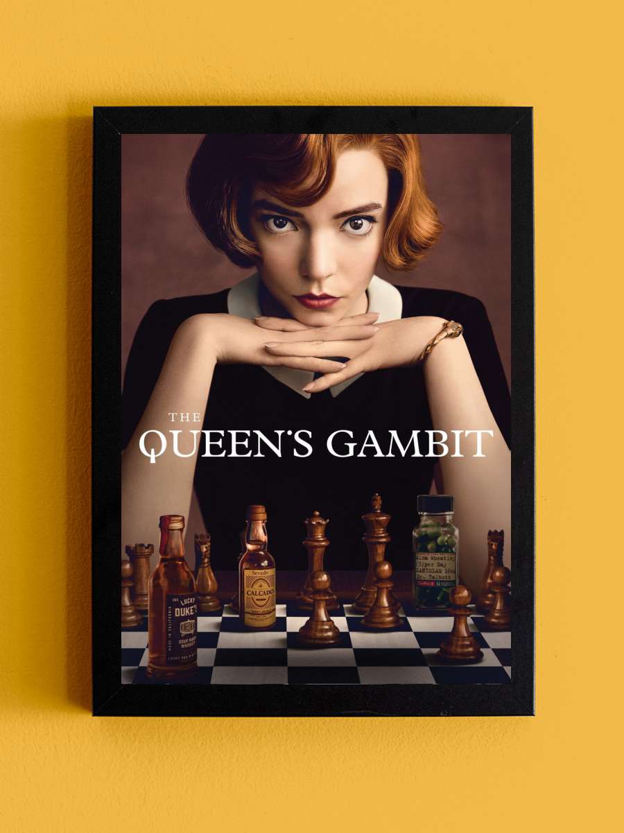 Queens Gambit - Key Art Film Poster Tablo Siyah Çerçeveli Yüksek Kalite Film Duvar Tablo