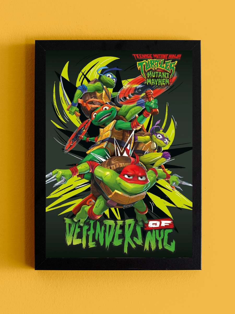 Teenage Mutant Ninja Turtles: Mayhem -… Film Poster Tablo Siyah Çerçeveli Yüksek Kalite Film Duvar Tablo