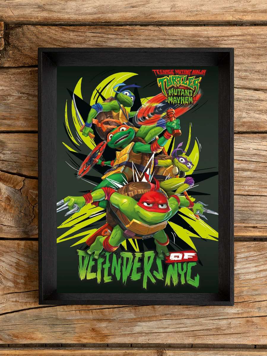 Teenage Mutant Ninja Turtles: Mayhem -… Film Poster Tablo Siyah Çerçeveli Yüksek Kalite Film Duvar Tablo