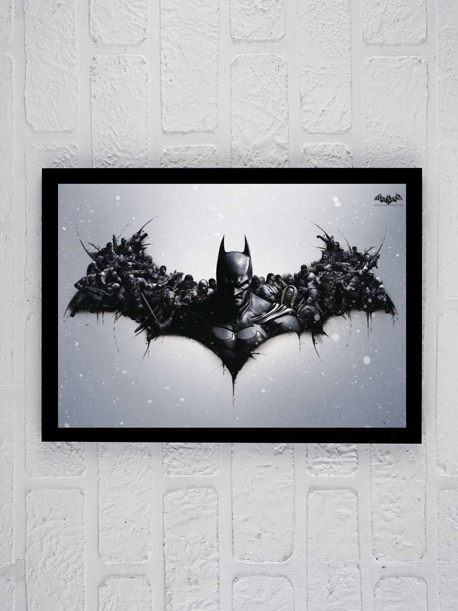 Batman Arkham Origins - Logo Film Poster Tablo Siyah Çerçeveli Yüksek Kalite Film Duvar Tablo