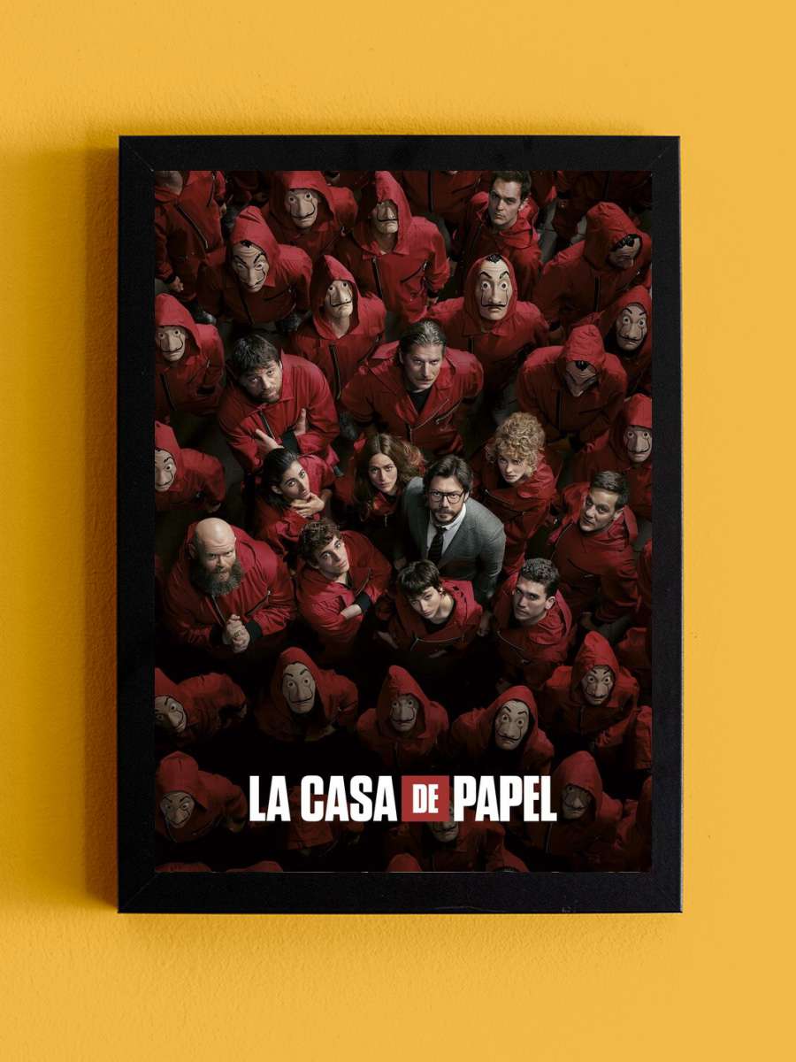 La Casa De Papel Film Poster Tablo Siyah Çerçeveli Yüksek Kalite Film Duvar Tablo