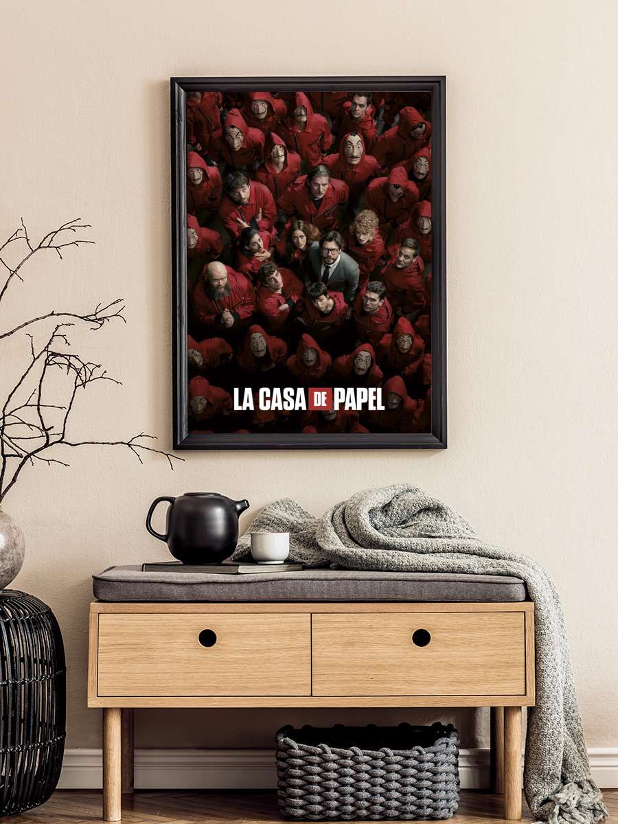 La Casa De Papel Film Poster Tablo Siyah Çerçeveli Yüksek Kalite Film Duvar Tablo