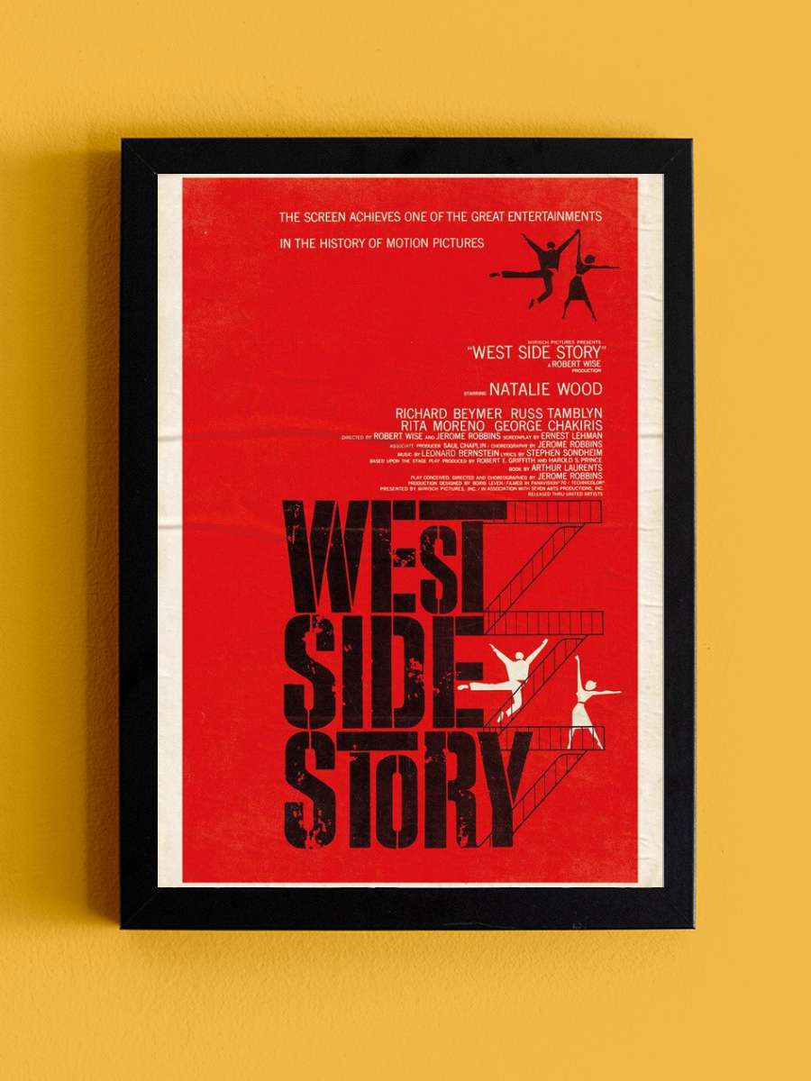 West Side Story Film Poster Tablo Siyah Çerçeveli Yüksek Kalite Film Duvar Tablo