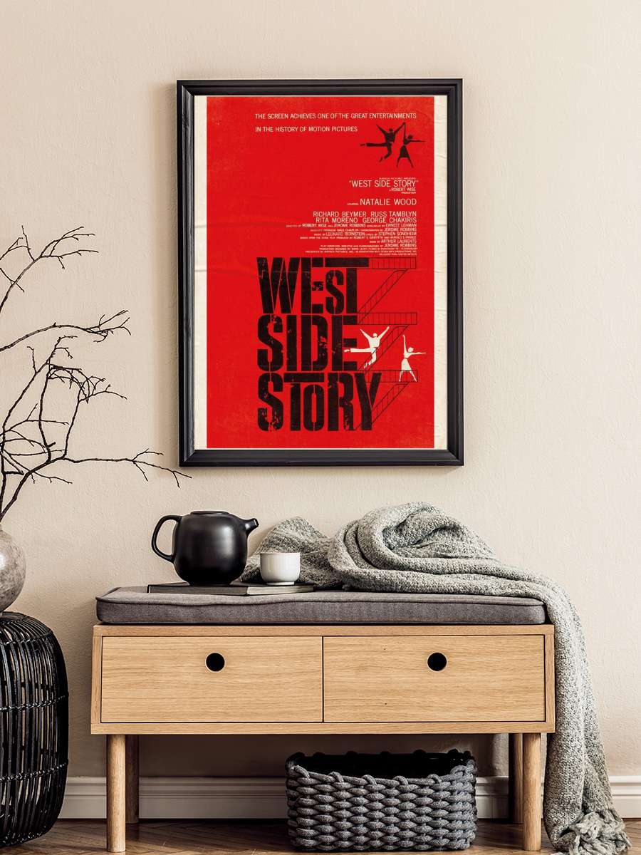 West Side Story Film Poster Tablo Siyah Çerçeveli Yüksek Kalite Film Duvar Tablo