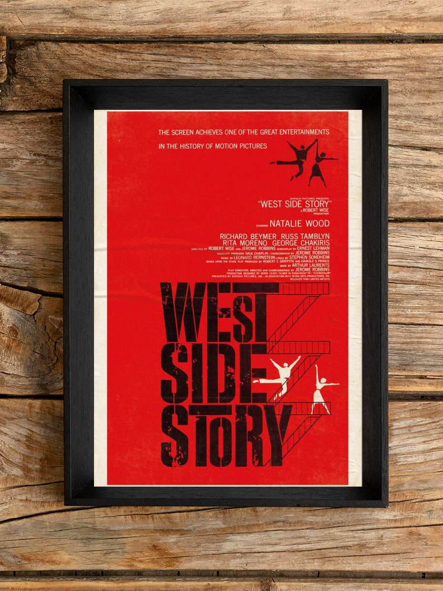 West Side Story Film Poster Tablo Siyah Çerçeveli Yüksek Kalite Film Duvar Tablo