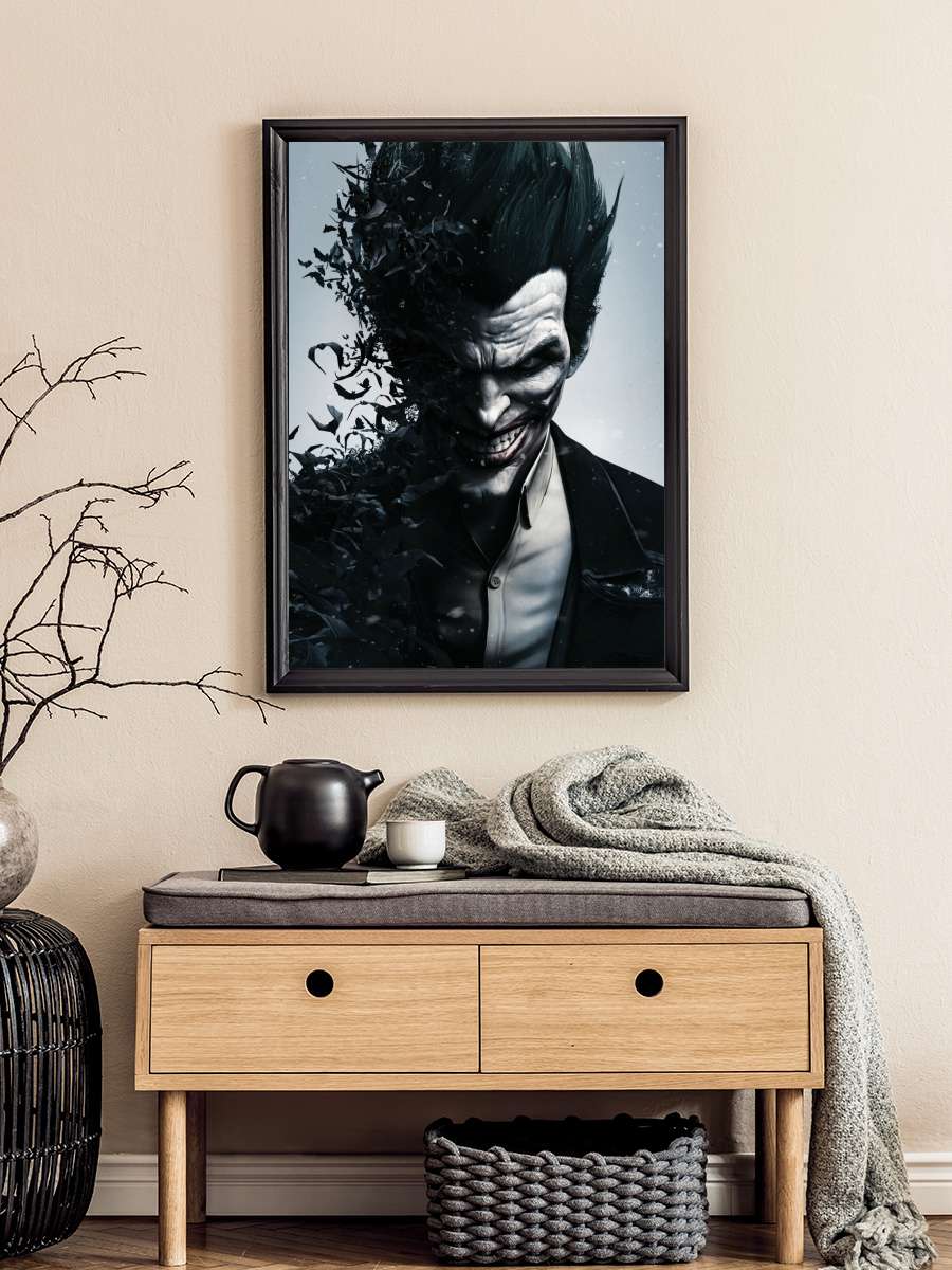 Batman Arkham - Joker Film Poster Tablo Siyah Çerçeveli Yüksek Kalite Film Duvar Tablo