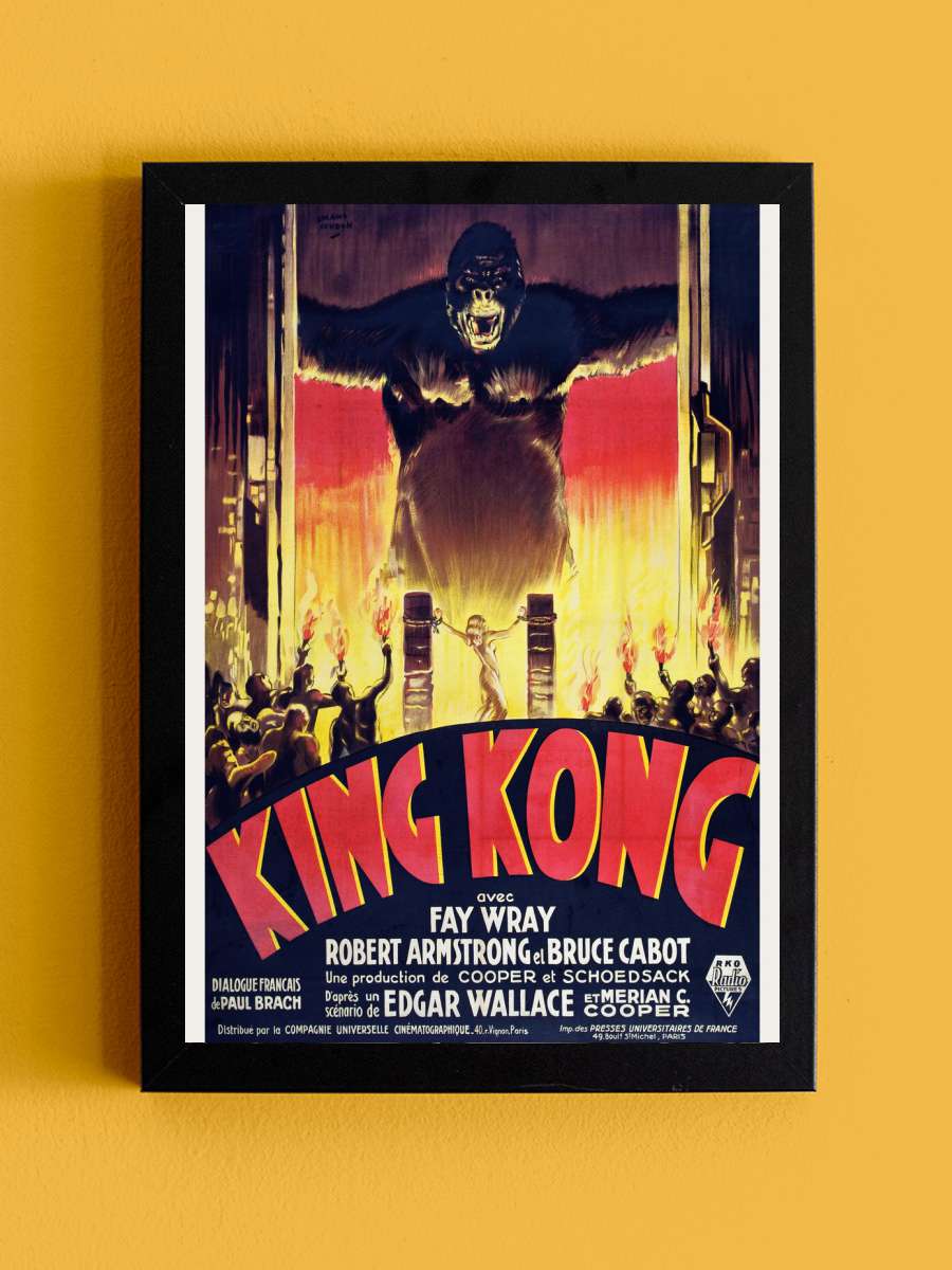 King Kong / Fay Wray (Retro… (Retro Movie) Film Poster Tablo Siyah Çerçeveli Yüksek Kalite Film Duvar Tablo