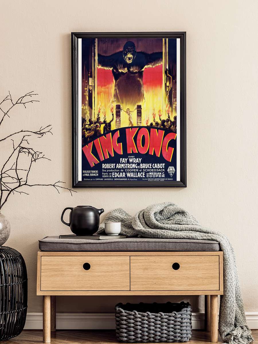 King Kong / Fay Wray (Retro… (Retro Movie) Film Poster Tablo Siyah Çerçeveli Yüksek Kalite Film Duvar Tablo