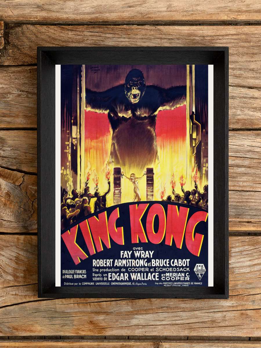 King Kong / Fay Wray (Retro… (Retro Movie) Film Poster Tablo Siyah Çerçeveli Yüksek Kalite Film Duvar Tablo