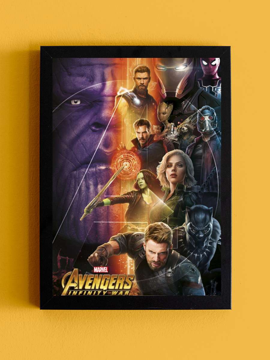 Avengers: Infinity War Film Poster Tablo Siyah Çerçeveli Yüksek Kalite Film Duvar Tablo