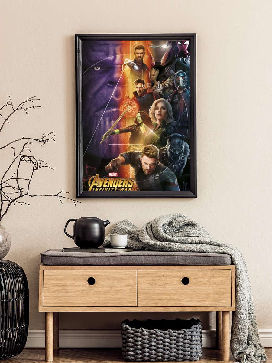 Avengers: Infinity War Film Poster Tablo Siyah Çerçeveli Yüksek Kalite Film Duvar Tablo