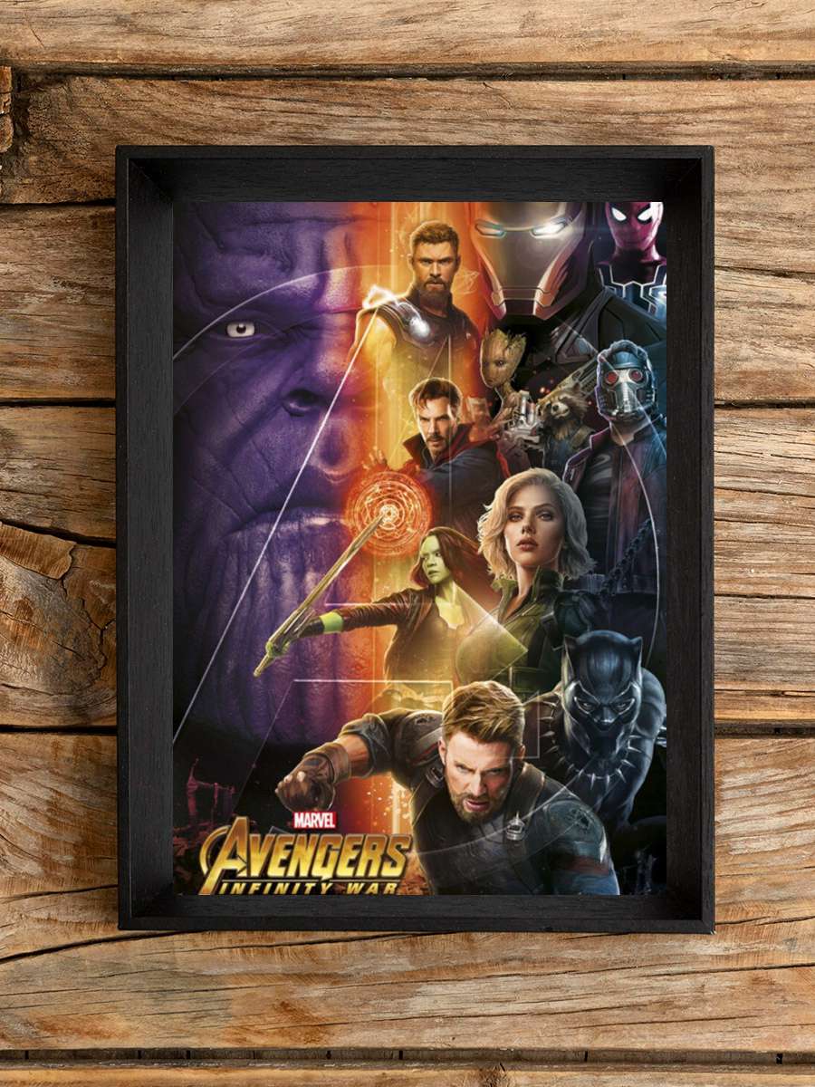 Avengers: Infinity War Film Poster Tablo Siyah Çerçeveli Yüksek Kalite Film Duvar Tablo