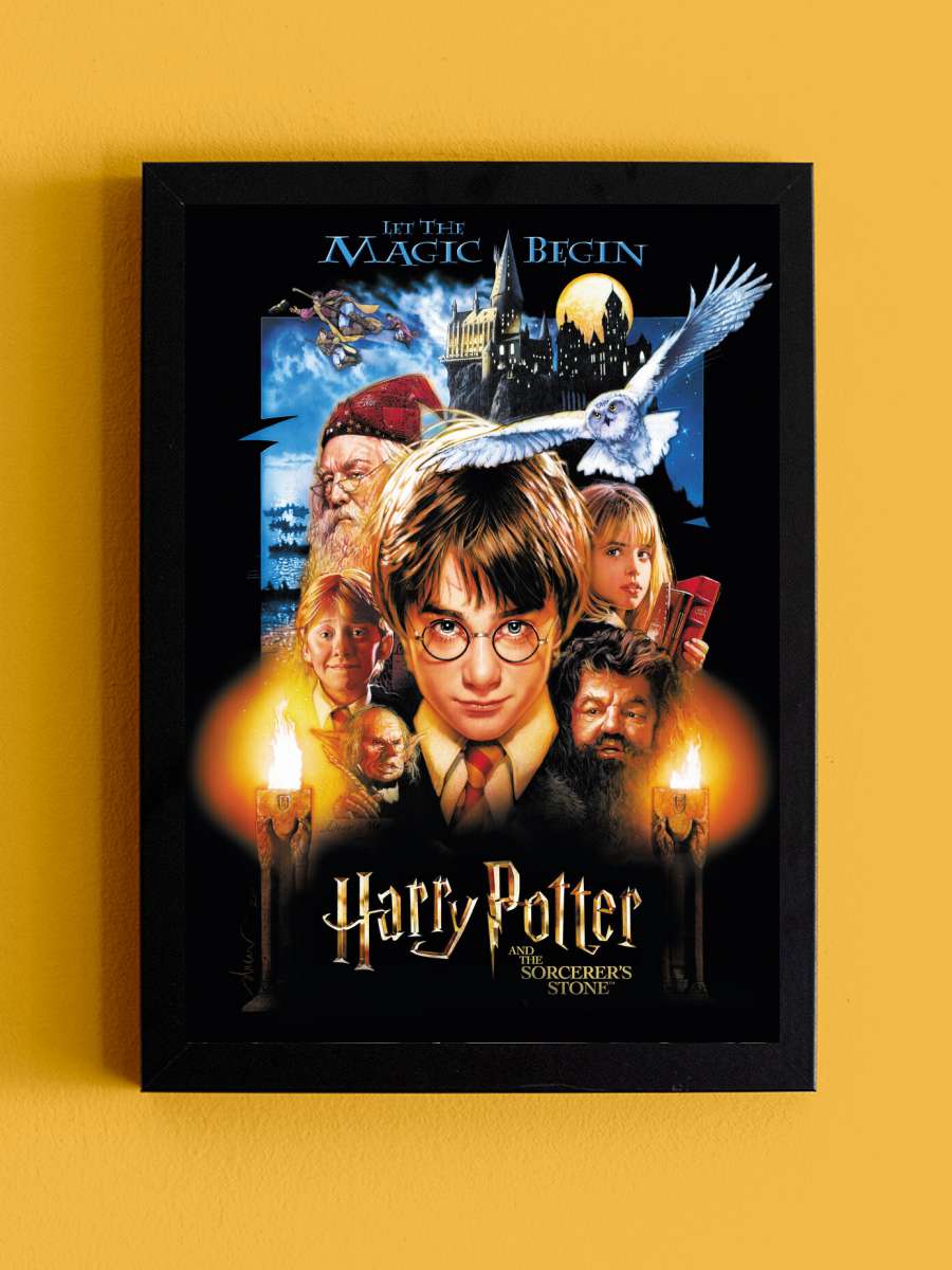 Harry Potter - Philosopher's Stone Film Poster Tablo Siyah Çerçeveli Yüksek Kalite Film Duvar Tablo