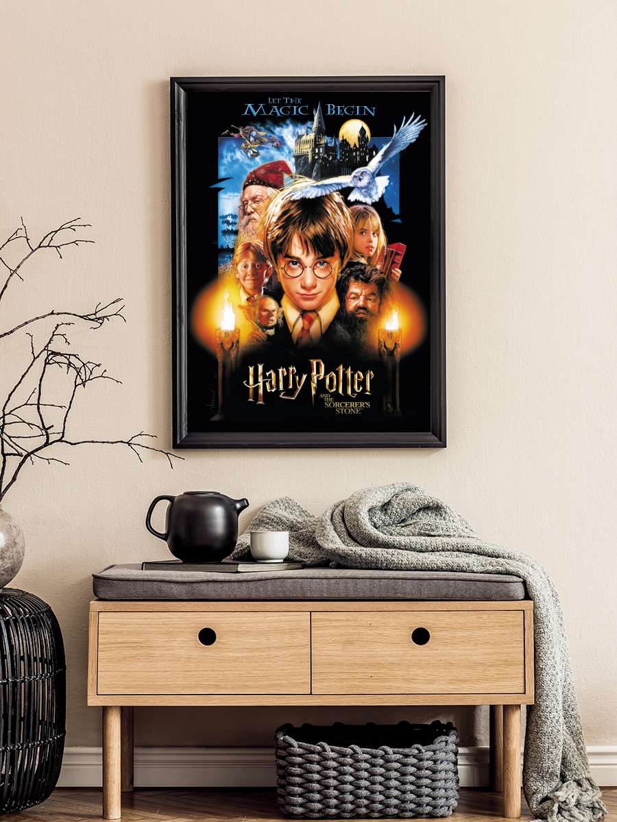 Harry Potter - Philosopher's Stone Film Poster Tablo Siyah Çerçeveli Yüksek Kalite Film Duvar Tablo