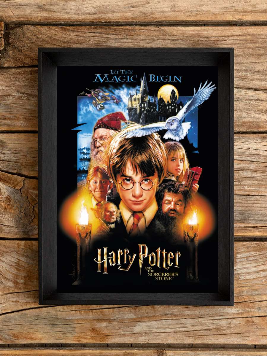 Harry Potter - Philosopher's Stone Film Poster Tablo Siyah Çerçeveli Yüksek Kalite Film Duvar Tablo