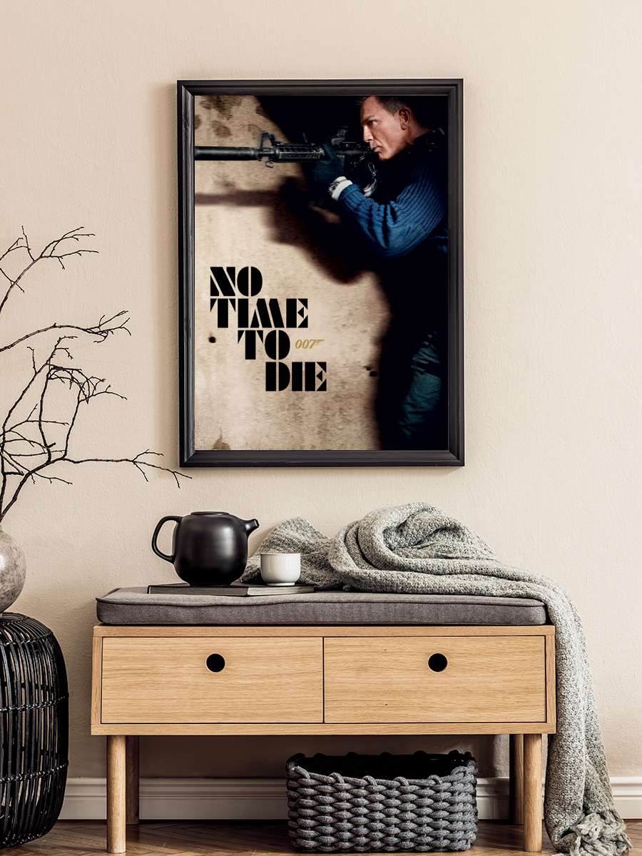 James Bond: No Time To Die - Stalk Film Poster Tablo Siyah Çerçeveli Yüksek Kalite Film Duvar Tablo