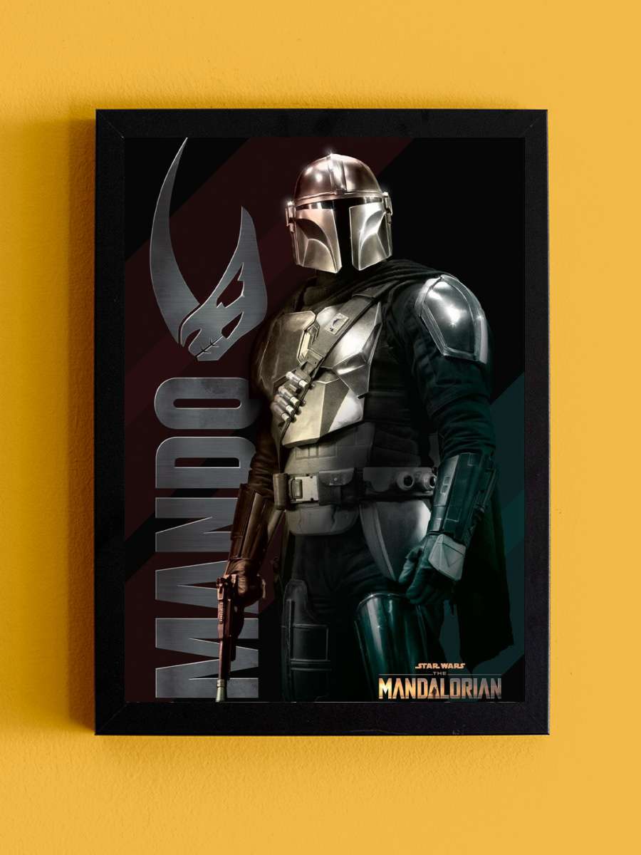 Star Wars: The Mandalorian - Mando Film Poster Tablo Siyah Çerçeveli Yüksek Kalite Film Duvar Tablo