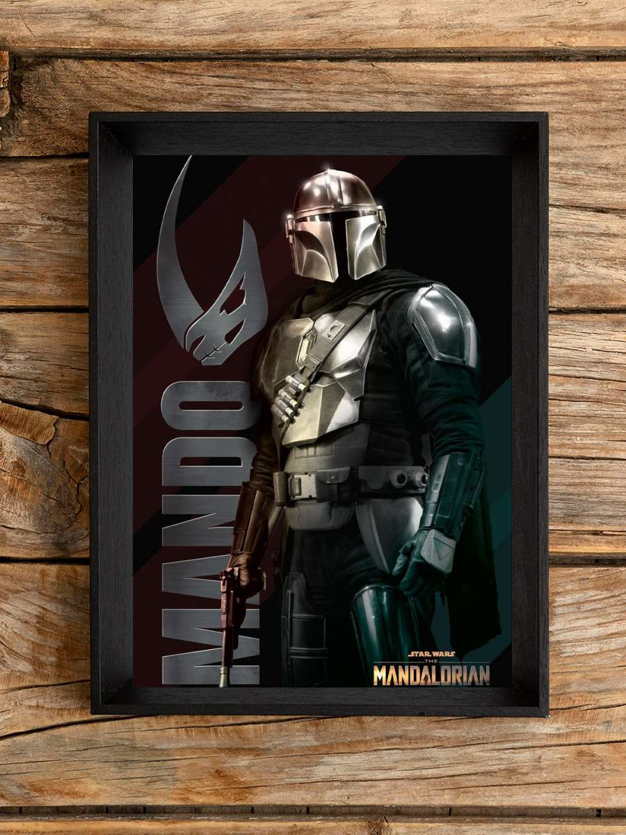 Star Wars: The Mandalorian - Mando Film Poster Tablo Siyah Çerçeveli Yüksek Kalite Film Duvar Tablo