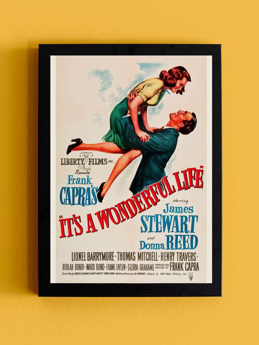 It's a Wonderful Life (Vintage… (Vintage Cinema / Retro Movie… Film Poster Tablo Siyah Çerçeveli Yüksek Kalite Film Duvar Tablo