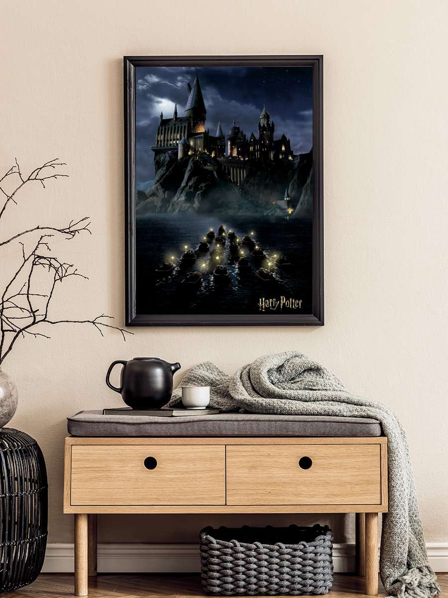 Harry Potter - Hogwarts Film Poster Tablo Siyah Çerçeveli Yüksek Kalite Film Duvar Tablo