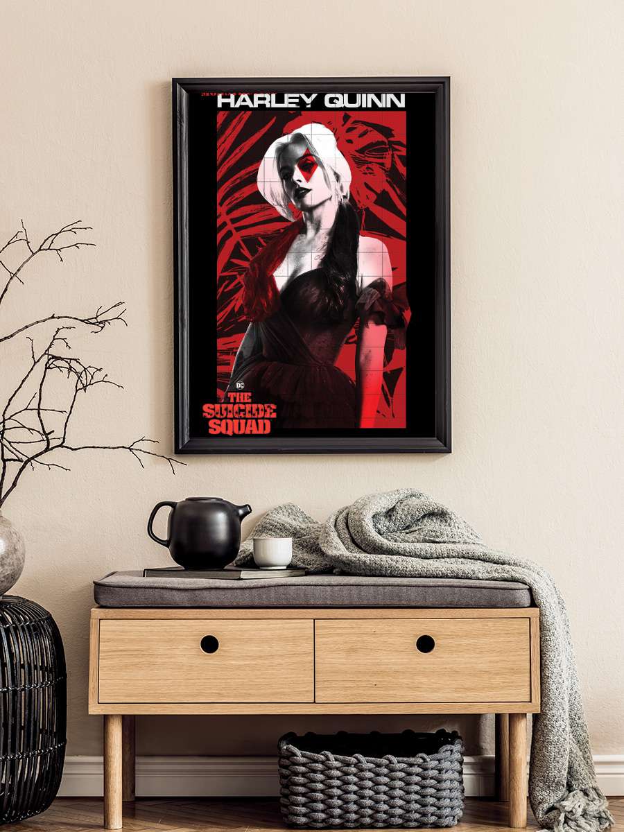 The Suicide Squad - Monstruitos De Harley Quinn Film Poster Tablo Siyah Çerçeveli Yüksek Kalite Film Duvar Tablo