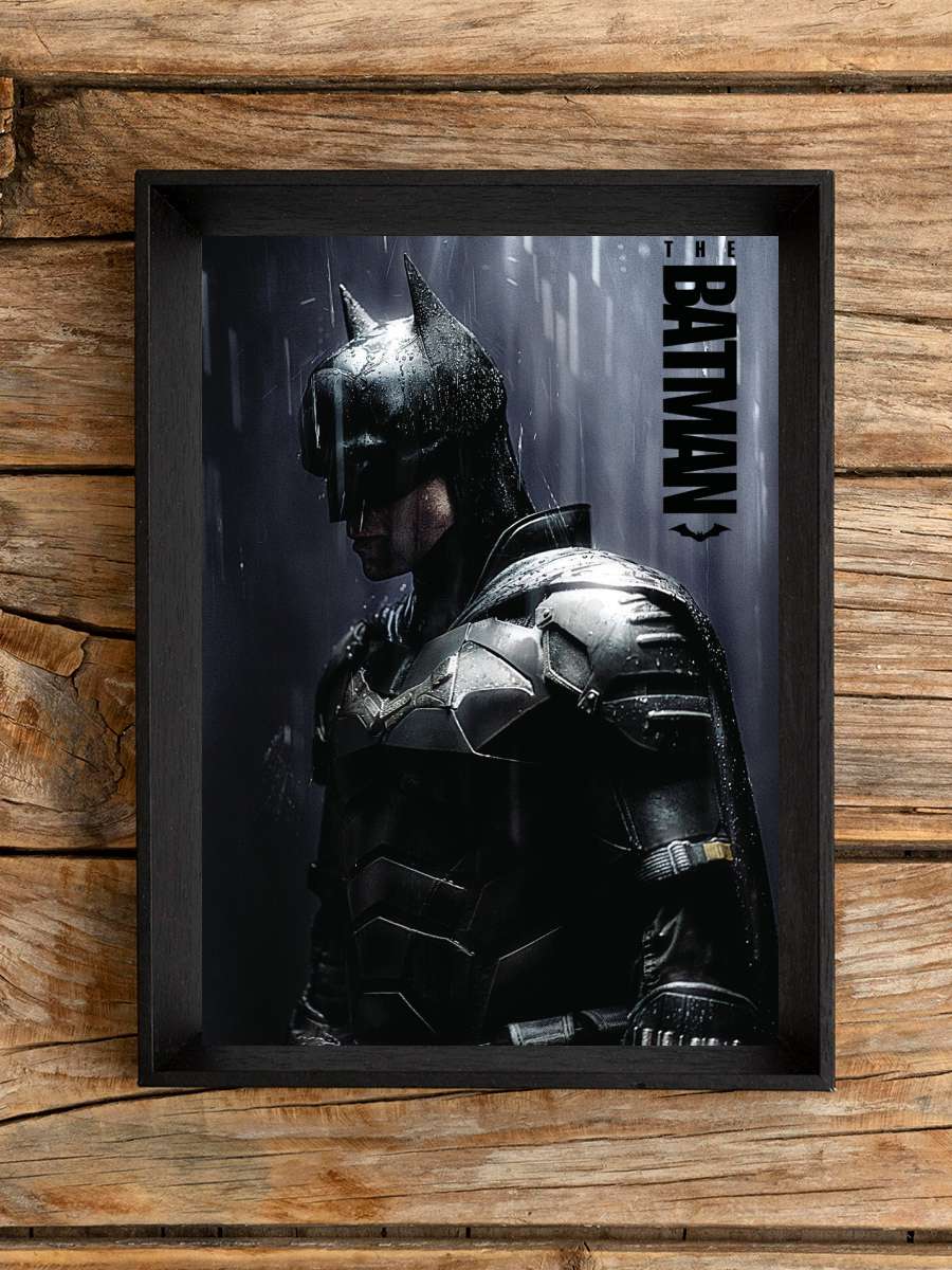 The Batman 2022 - Grey Rain Film Poster Tablo Siyah Çerçeveli Yüksek Kalite Film Duvar Tablo