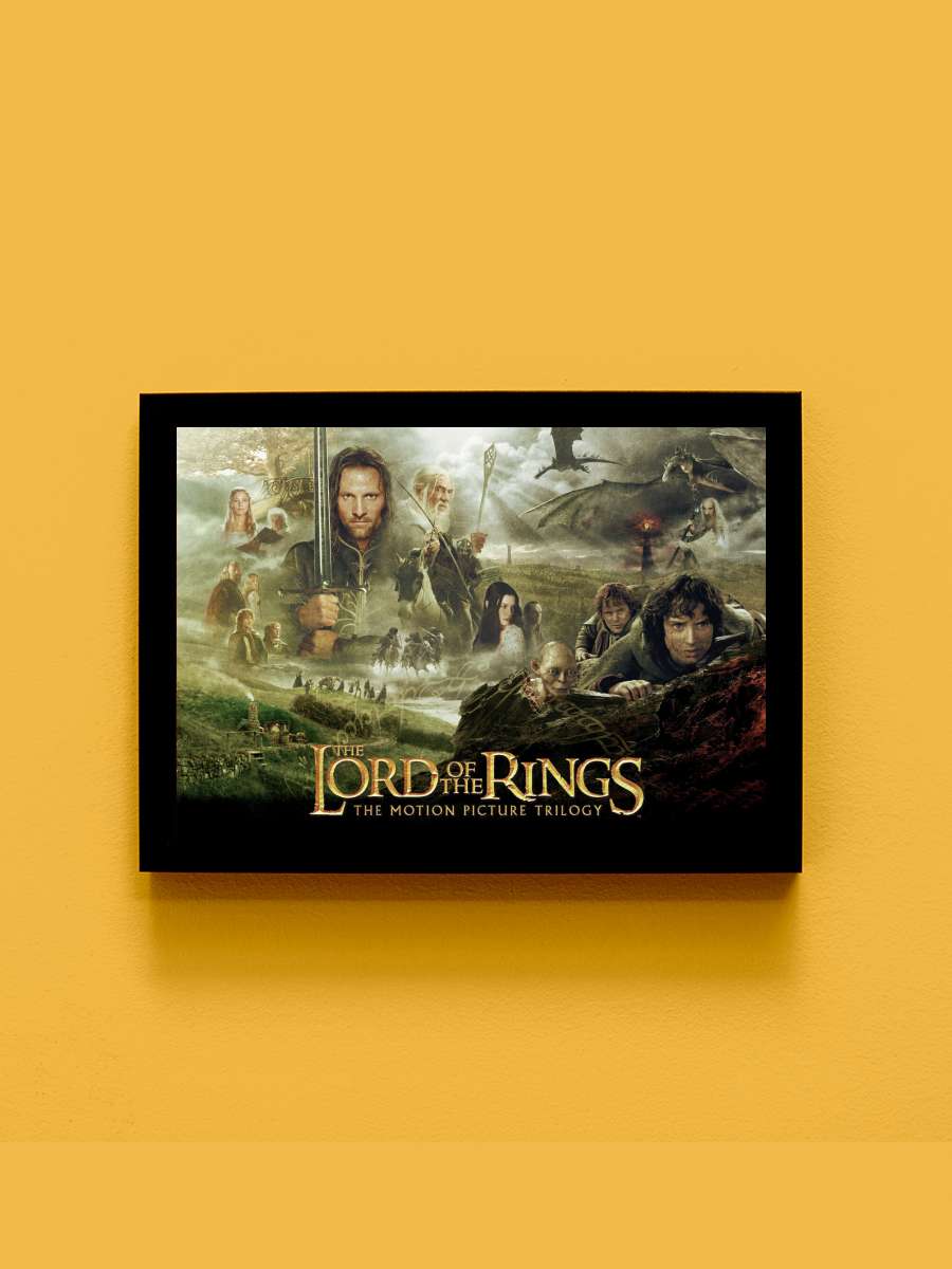 The Lord of the Rings - Trilogy Film Poster Tablo Siyah Çerçeveli Yüksek Kalite Film Duvar Tablo