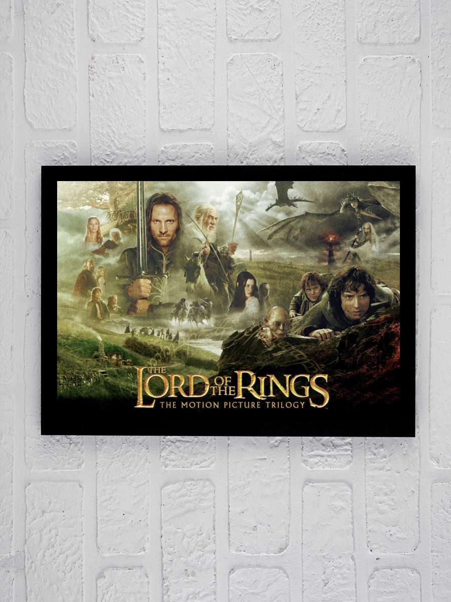 The Lord of the Rings - Trilogy Film Poster Tablo Siyah Çerçeveli Yüksek Kalite Film Duvar Tablo