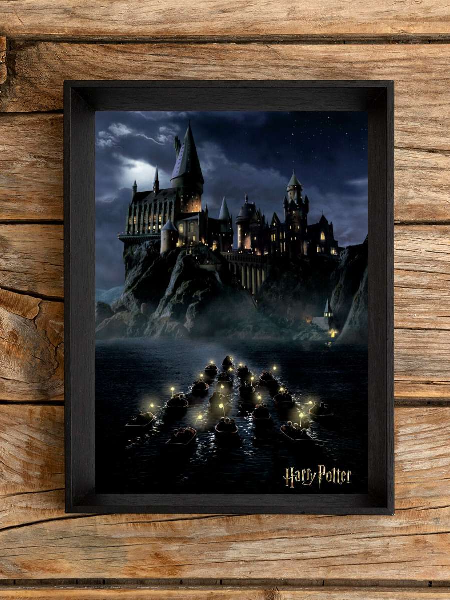 Harry Potter - Hogwarts Film Poster Tablo Siyah Çerçeveli Yüksek Kalite Film Duvar Tablo