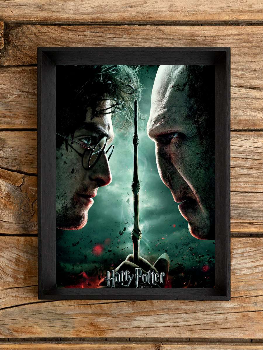 Harry Potter - Deathly Hallows Film Poster Tablo Siyah Çerçeveli Yüksek Kalite Film Duvar Tablo