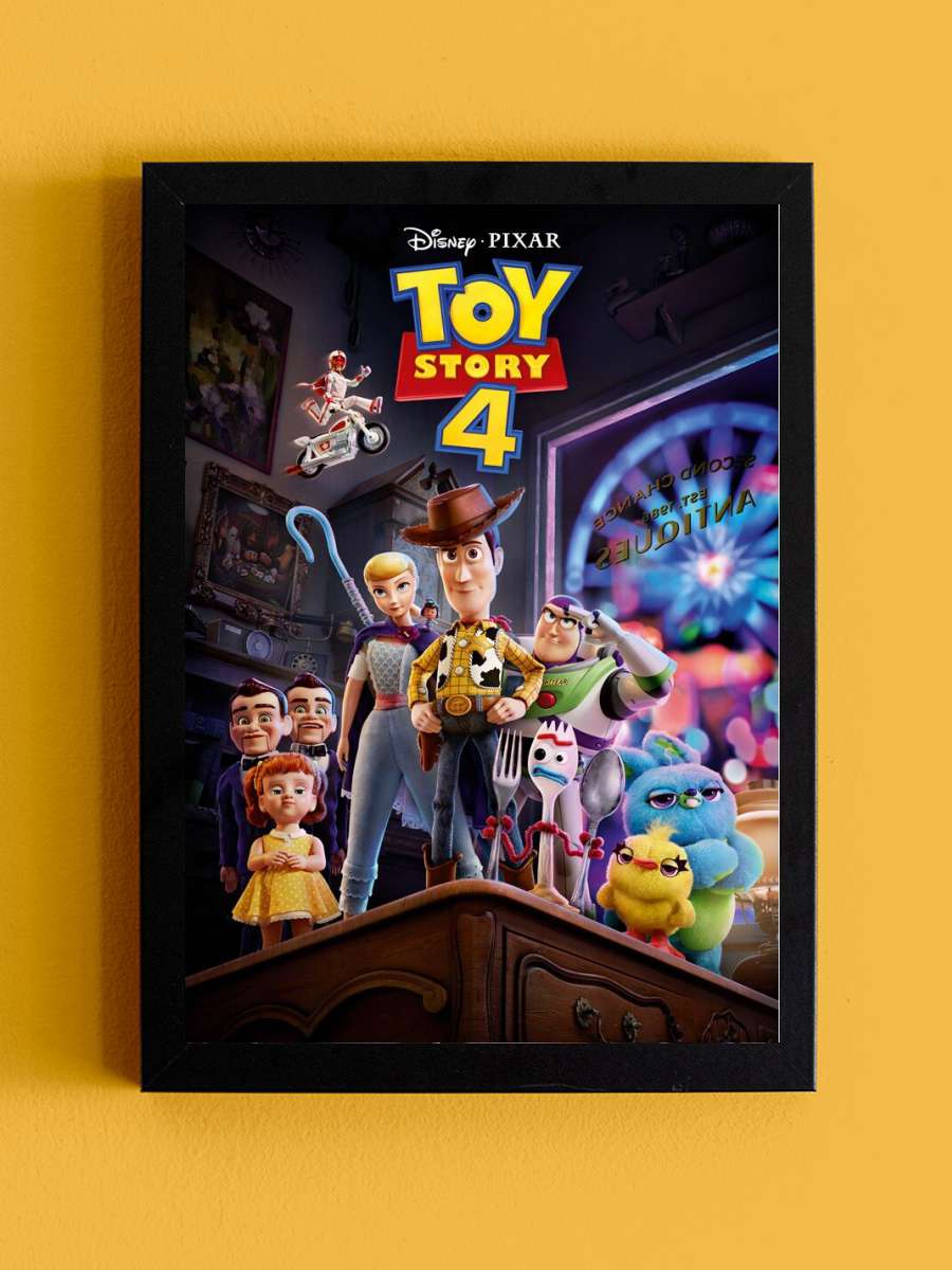 Toy Story 4 - One Sheet Film Poster Tablo Siyah Çerçeveli Yüksek Kalite Film Duvar Tablo