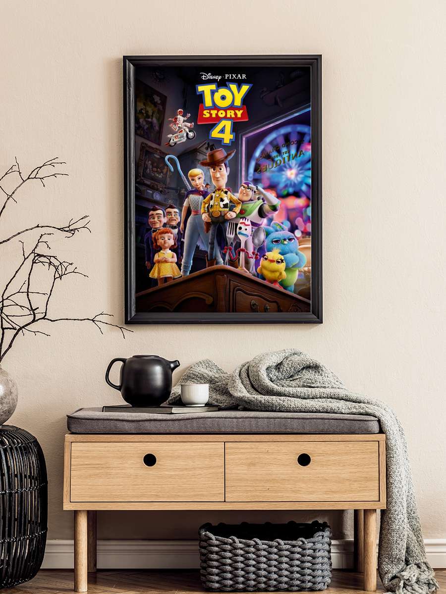 Toy Story 4 - One Sheet Film Poster Tablo Siyah Çerçeveli Yüksek Kalite Film Duvar Tablo