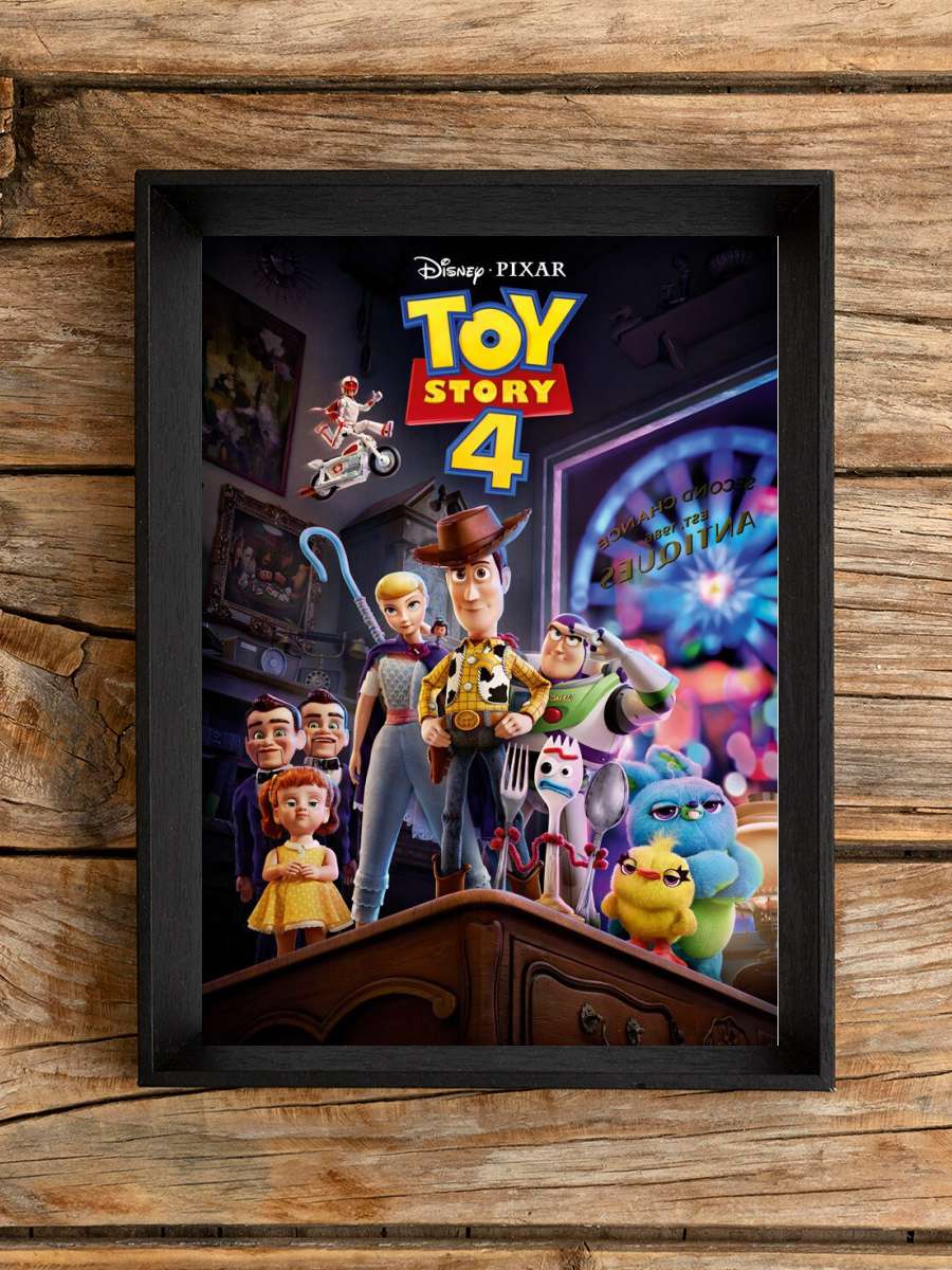 Toy Story 4 - One Sheet Film Poster Tablo Siyah Çerçeveli Yüksek Kalite Film Duvar Tablo