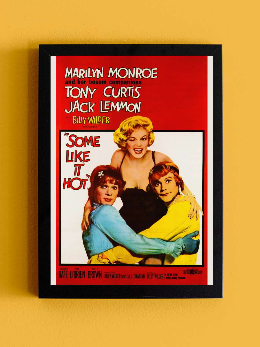 Some Like it Hot, Ft. Marilyn… Marilyn Monroe (Vintage Cinema /… Film Poster Tablo Siyah Çerçeveli Yüksek Kalite Film Duvar Tablo