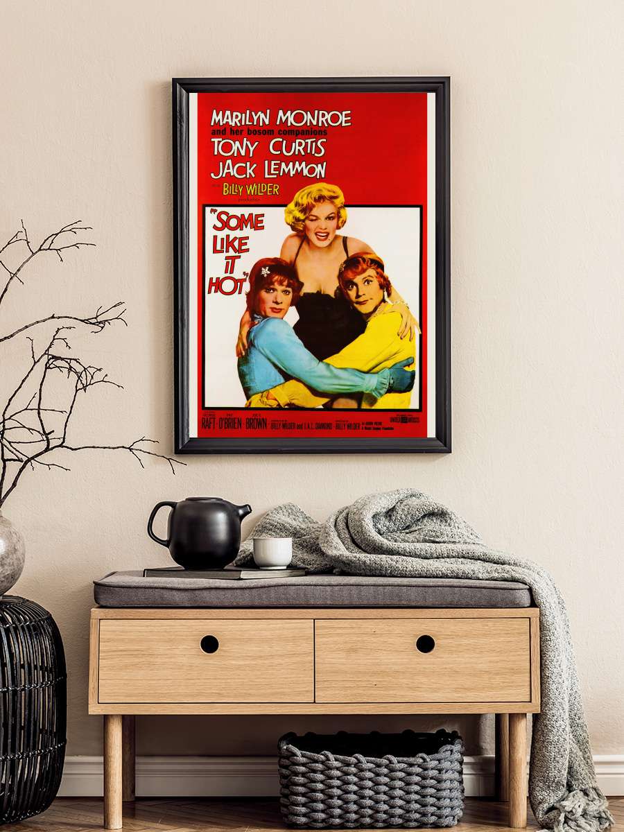 Some Like it Hot, Ft. Marilyn… Marilyn Monroe (Vintage Cinema /… Film Poster Tablo Siyah Çerçeveli Yüksek Kalite Film Duvar Tablo