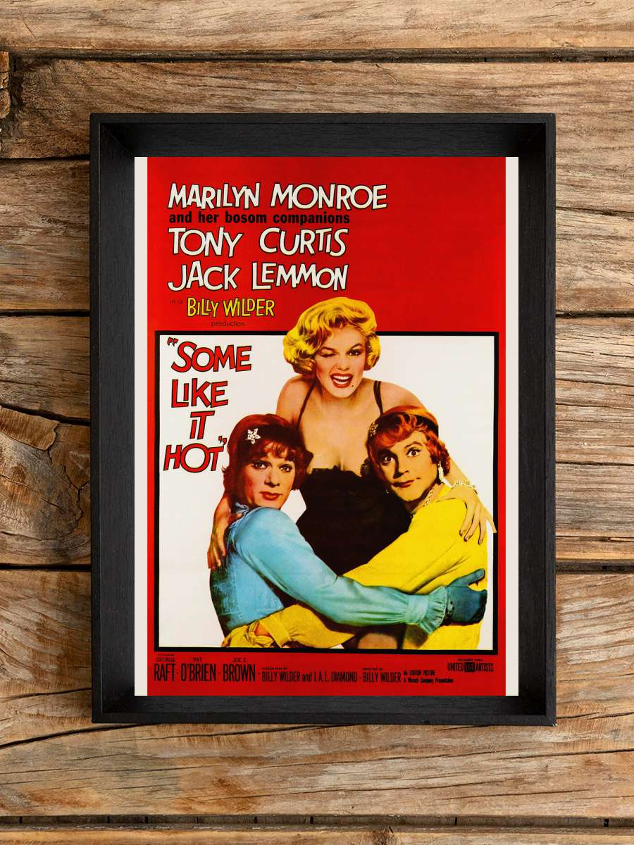 Some Like it Hot, Ft. Marilyn… Marilyn Monroe (Vintage Cinema /… Film Poster Tablo Siyah Çerçeveli Yüksek Kalite Film Duvar Tablo