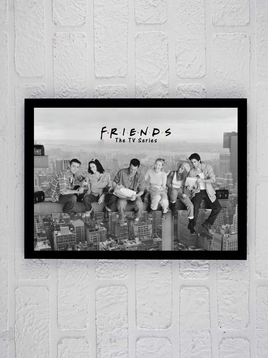 Friends - Lunch on a skyscraper Film Poster Tablo Siyah Çerçeveli Yüksek Kalite Film Duvar Tablo