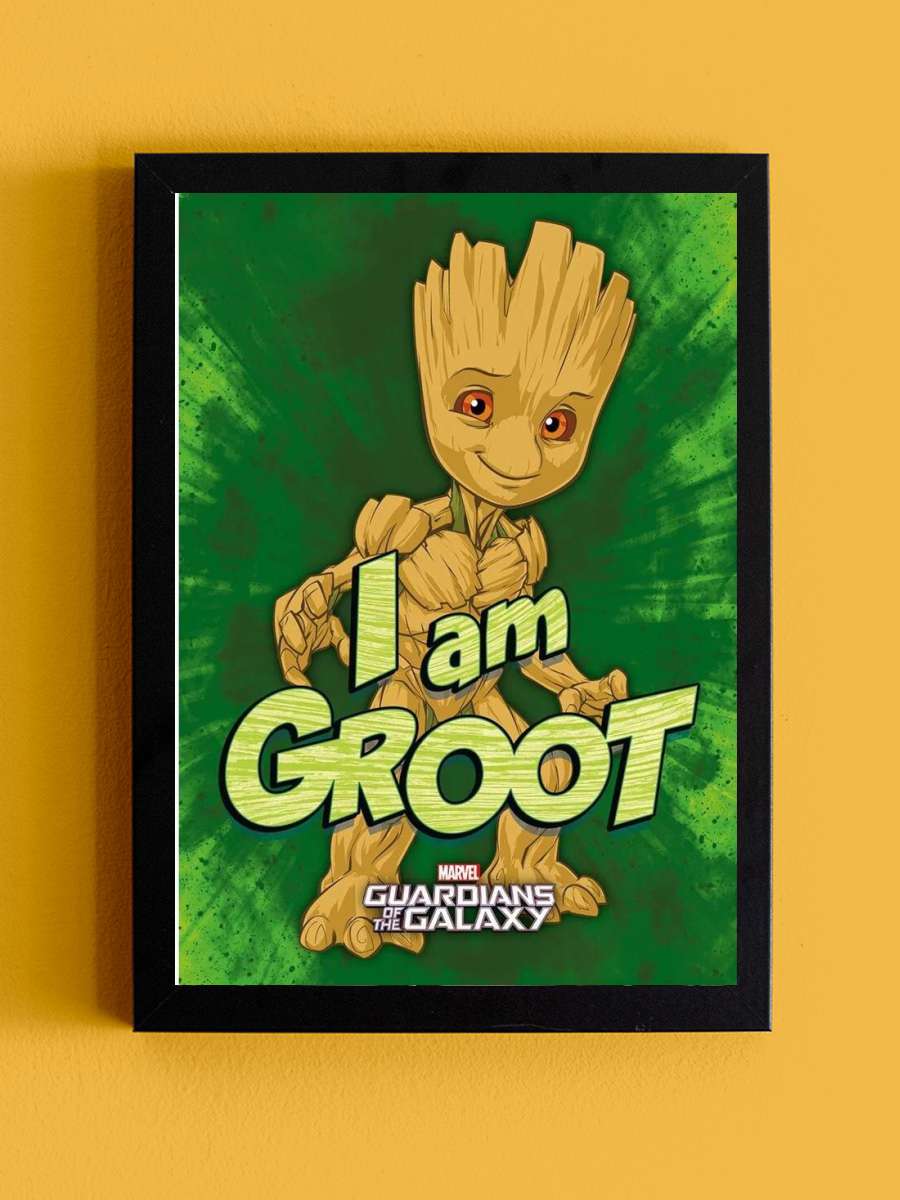 Guardians of the Galaxy - I am Groot Film Poster Tablo Siyah Çerçeveli Yüksek Kalite Film Duvar Tablo