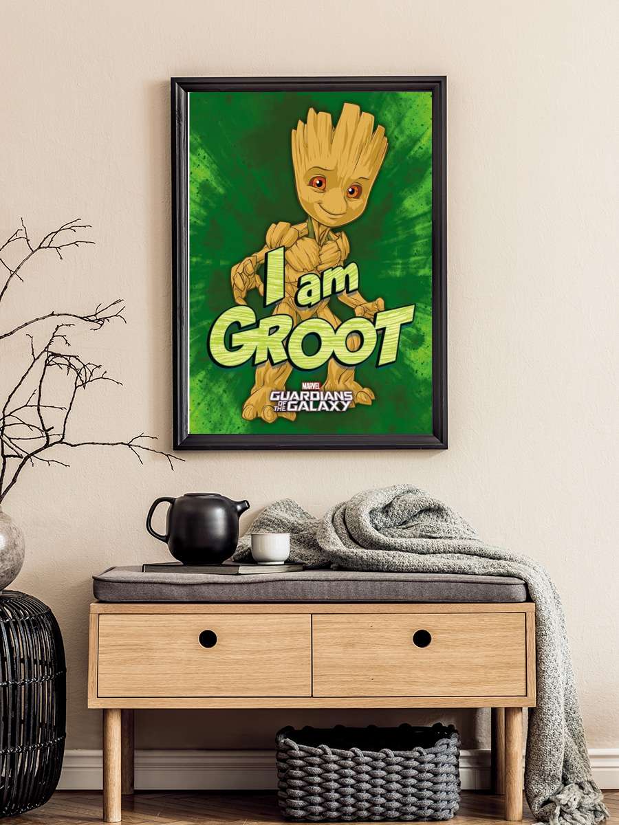 Guardians of the Galaxy - I am Groot Film Poster Tablo Siyah Çerçeveli Yüksek Kalite Film Duvar Tablo