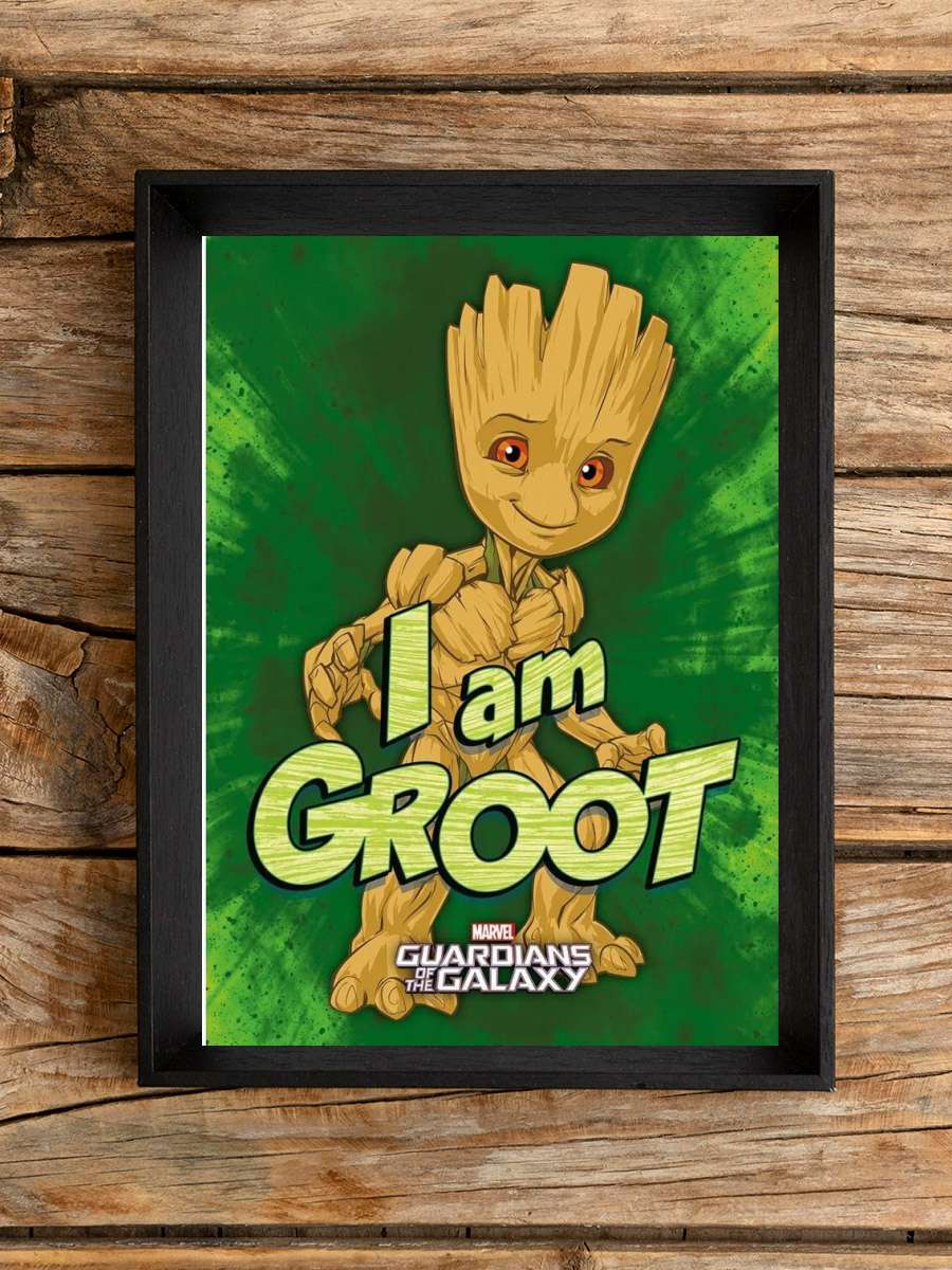 Guardians of the Galaxy - I am Groot Film Poster Tablo Siyah Çerçeveli Yüksek Kalite Film Duvar Tablo