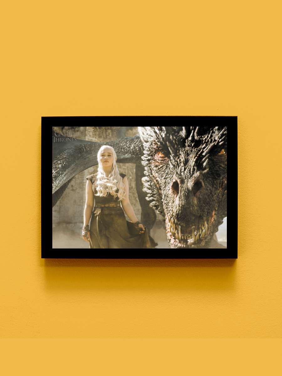 Game of Thrones - Mother of… Dragons Film Poster Tablo Siyah Çerçeveli Yüksek Kalite Film Duvar Tablo