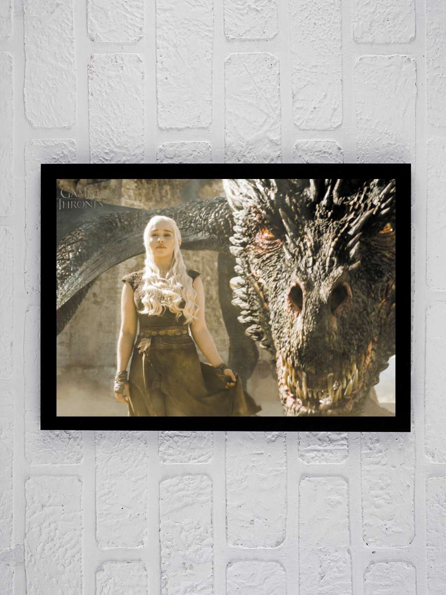 Game of Thrones - Mother of… Dragons Film Poster Tablo Siyah Çerçeveli Yüksek Kalite Film Duvar Tablo