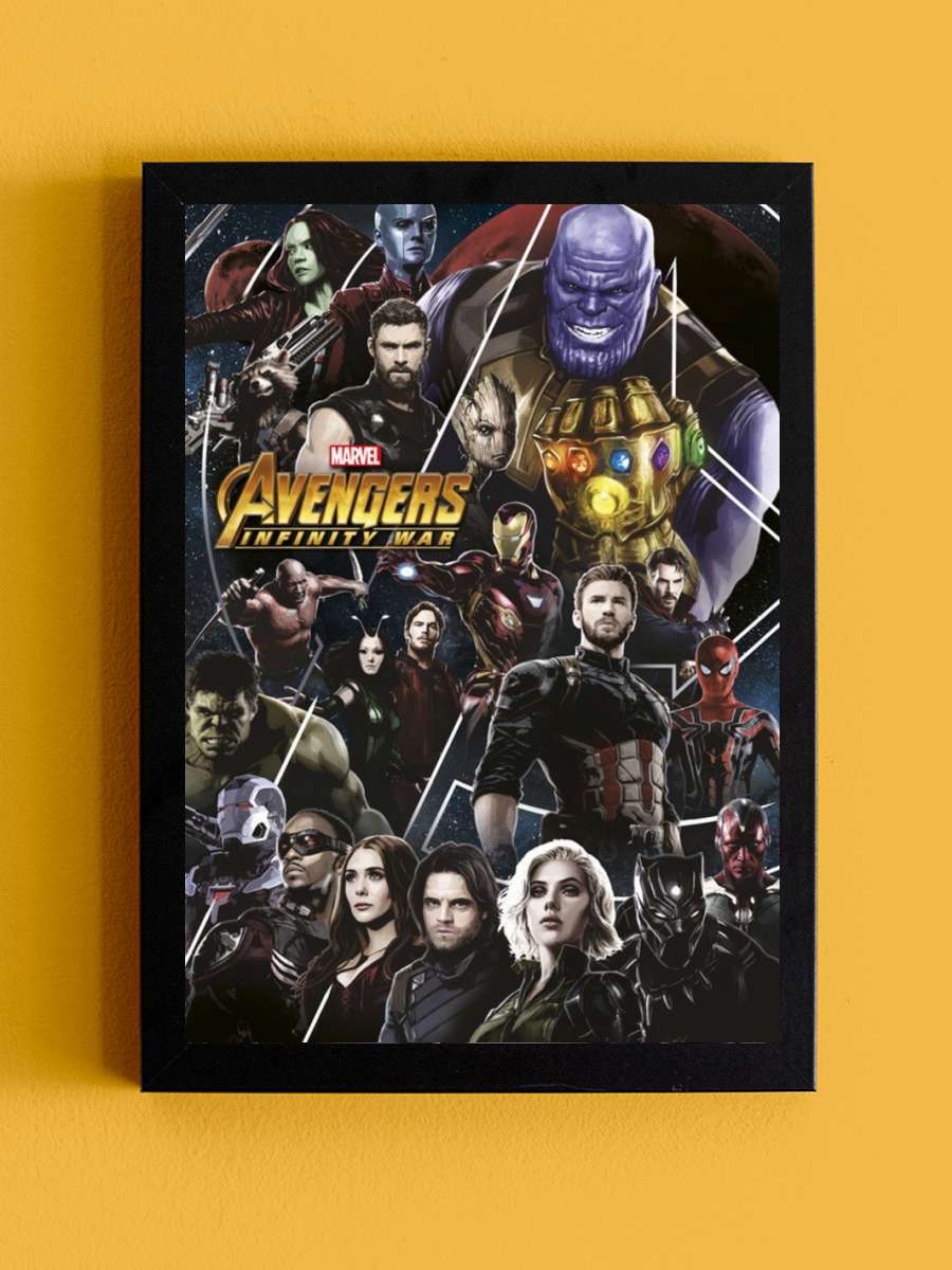 Avengers: Infinity War Film Poster Tablo Siyah Çerçeveli Yüksek Kalite Film Duvar Tablo