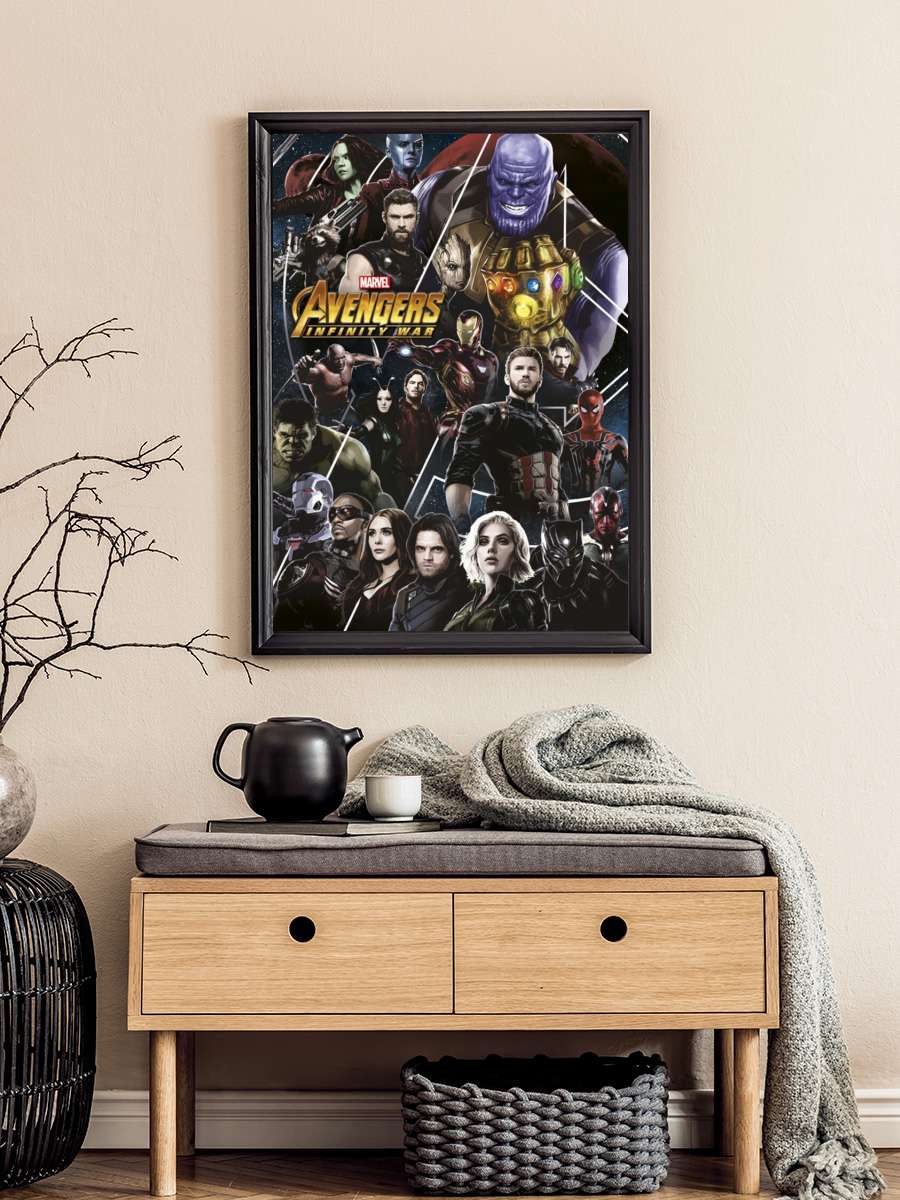 Avengers: Infinity War Film Poster Tablo Siyah Çerçeveli Yüksek Kalite Film Duvar Tablo