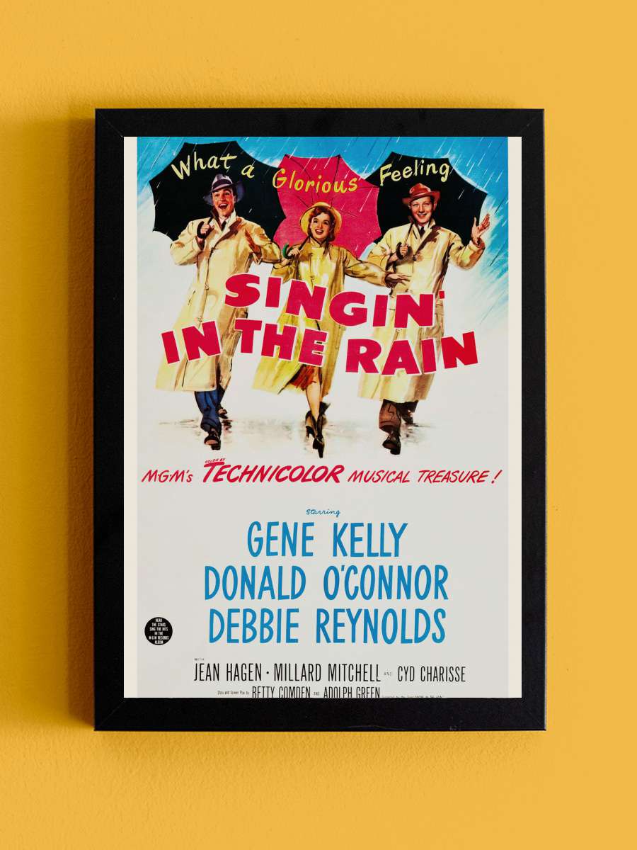 Singing in the Rain, Ft. Debbie… Debbie Reynolds & Gene Kelly Film Poster Tablo Siyah Çerçeveli Yüksek Kalite Film Duvar Tablo