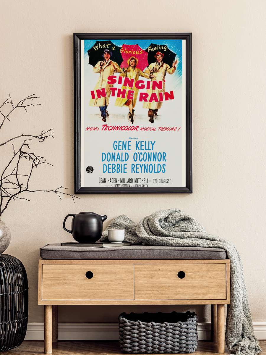 Singing in the Rain, Ft. Debbie… Debbie Reynolds & Gene Kelly Film Poster Tablo Siyah Çerçeveli Yüksek Kalite Film Duvar Tablo