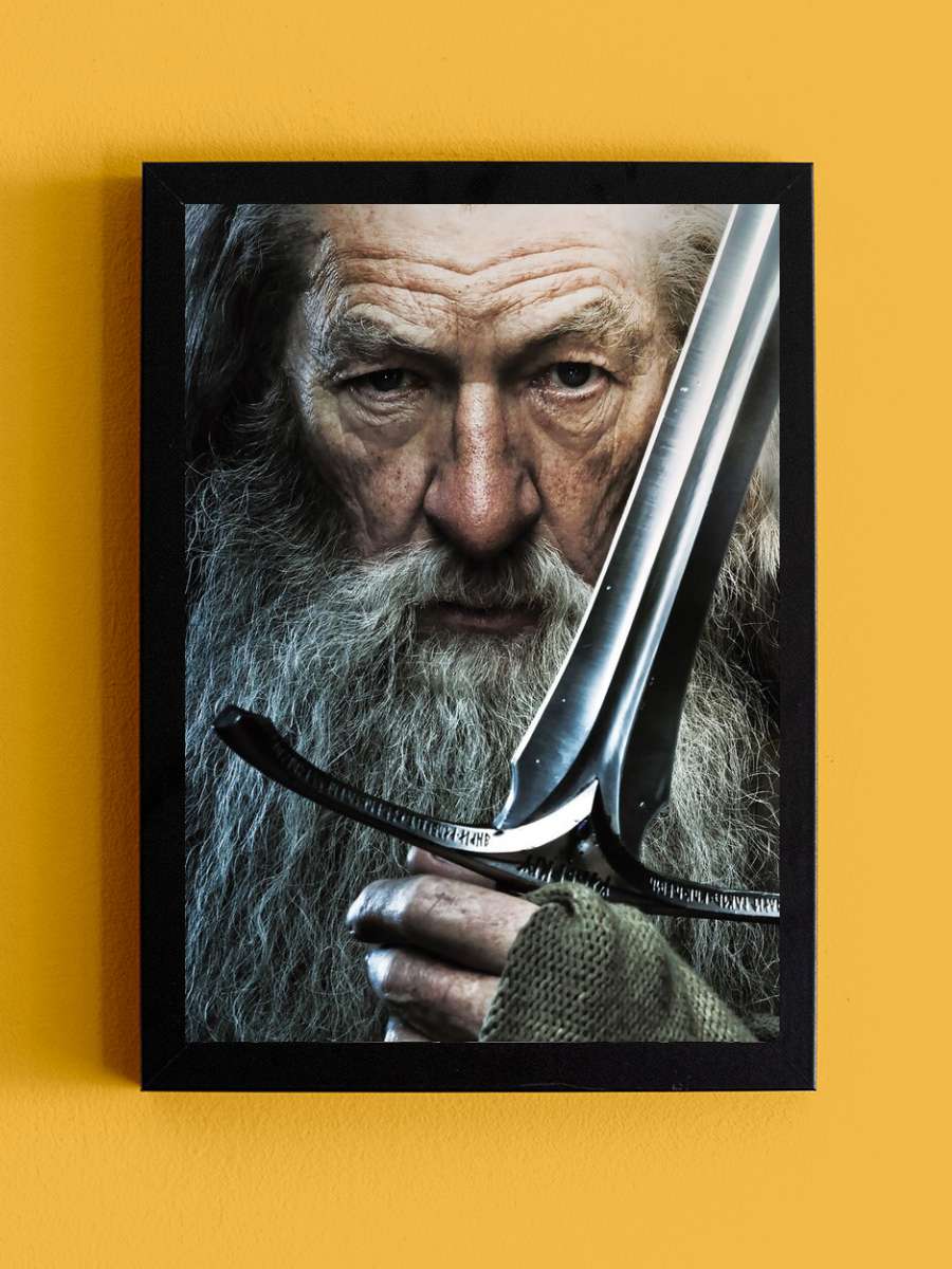 The Lord of the Rings - Gandalf and Glamdring Film Poster Tablo Siyah Çerçeveli Yüksek Kalite Film Duvar Tablo