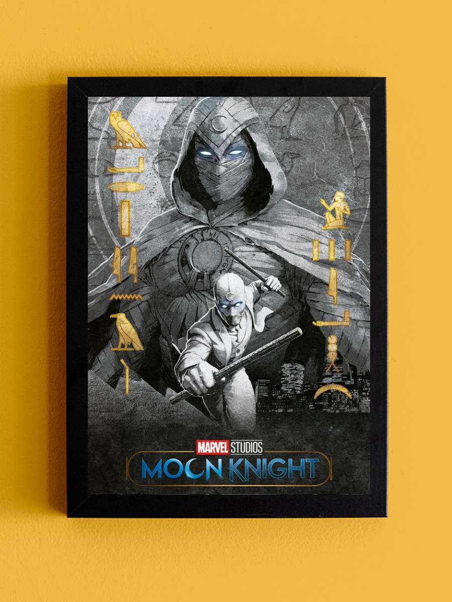 Marvel - Moon Knight Film Poster Tablo Siyah Çerçeveli Yüksek Kalite Film Duvar Tablo