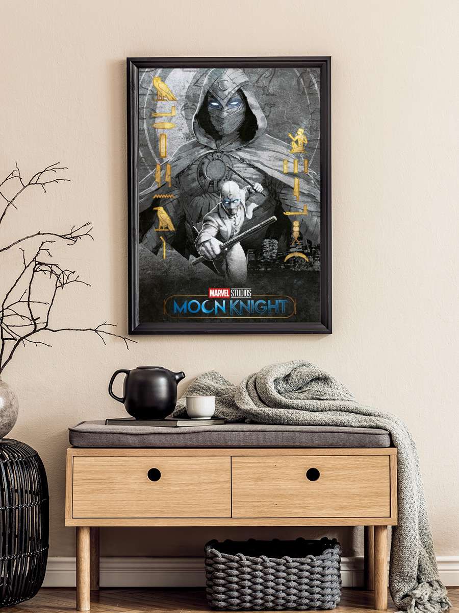 Marvel - Moon Knight Film Poster Tablo Siyah Çerçeveli Yüksek Kalite Film Duvar Tablo