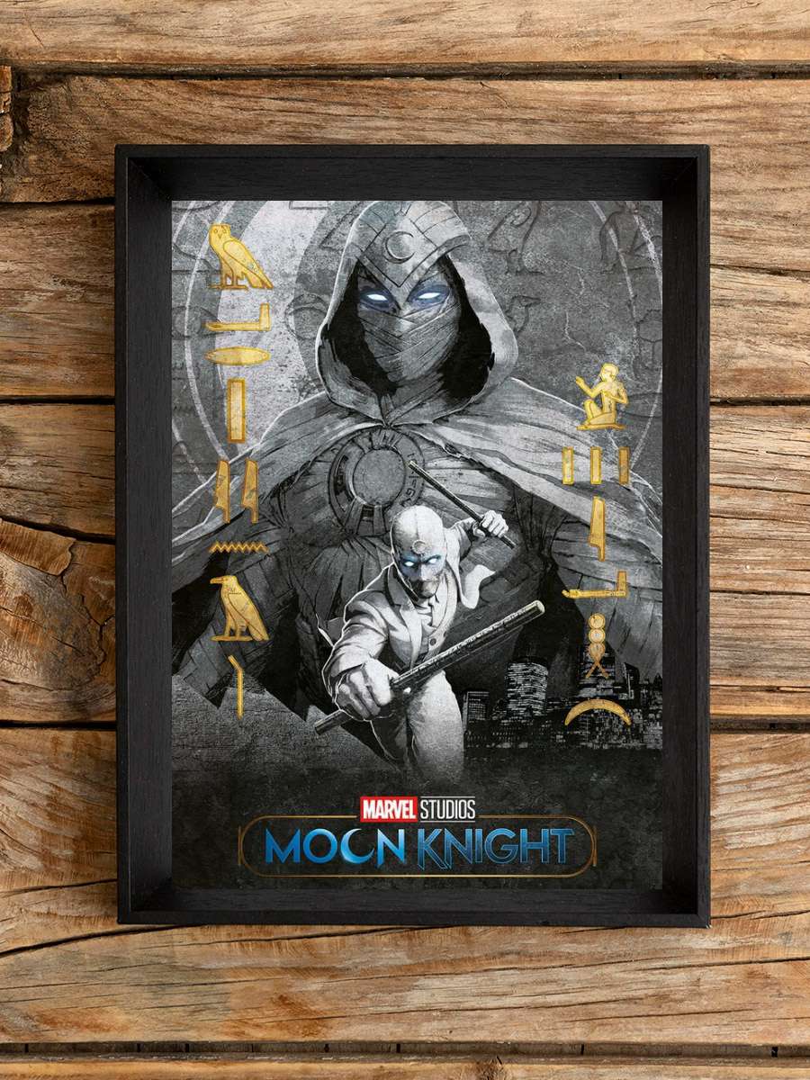 Marvel - Moon Knight Film Poster Tablo Siyah Çerçeveli Yüksek Kalite Film Duvar Tablo